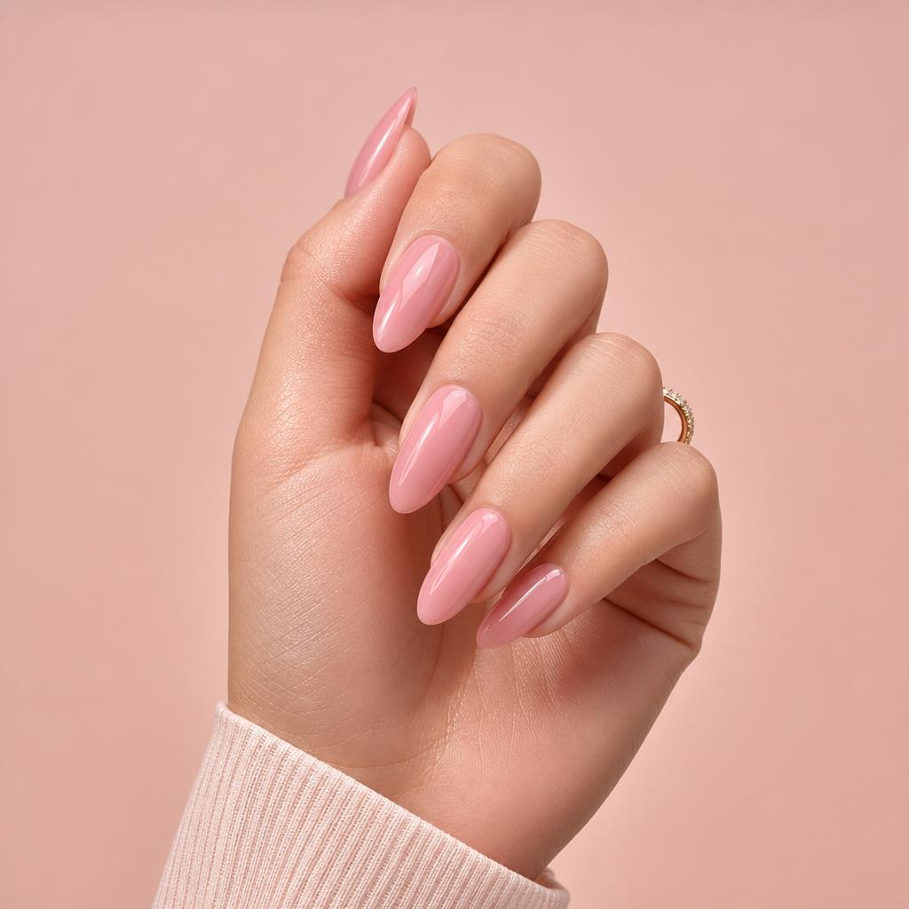 Luxury rose-gold chrome Gel X nails